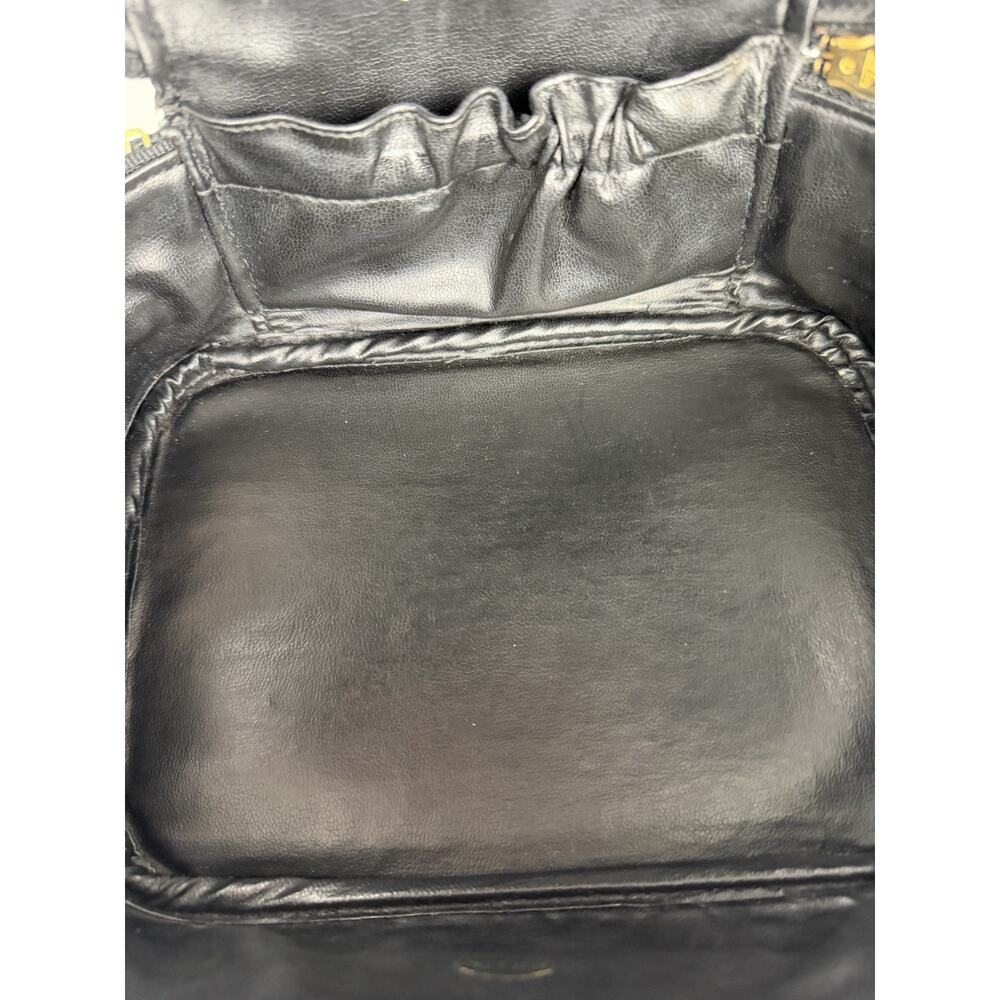 Chanel Vanity Case Vintage Black Quilted Lambskin Top Handle 1989-1991 S11 - Picture 9 of 15